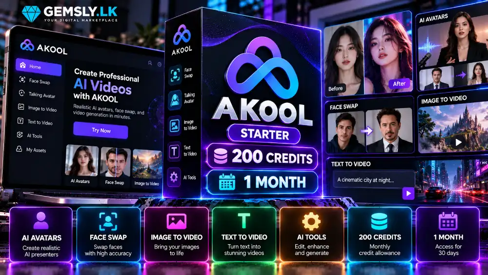 Akool Starter 200 Credit 1 Month (12H Warranty)