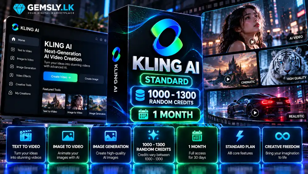 Kling Standard Random Credit 1000 -1300 1 Month (full warranty)