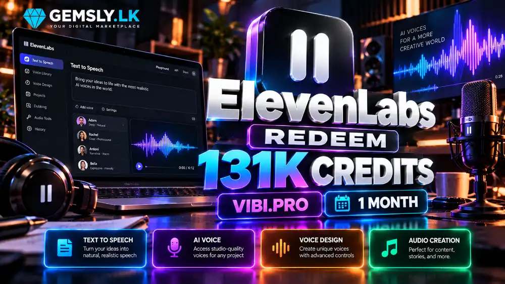 ElevenLabs Redeem 131K Credit VIBI.PRO 1 Month