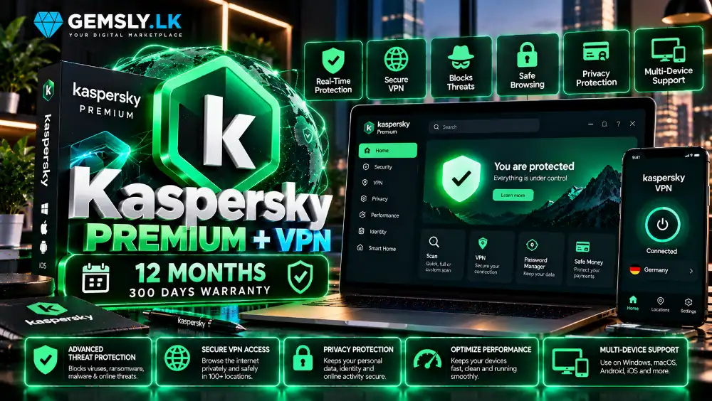 Kaspersky Premium + VPN 12 Months (300 Days Warranty)